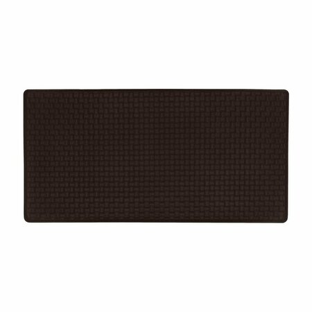 EYECATCHER 20 x 39 in. Woven-Embossed Faux-Leather Anti-Fatigue Mat, Black EY2512247